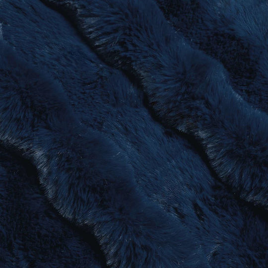 vidaXL Pătură Blănoasă Superdublă 220x240cm Albastru Marin