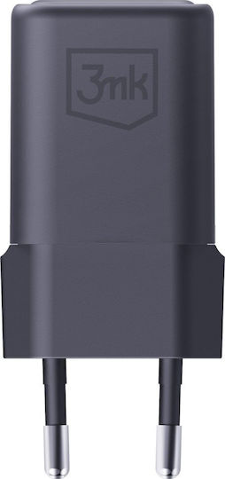 3MK Φορτιστής Χωρίς Καλώδιο GaN με Θύρα USB-A και Θύρα USB-C 33W Power Delivery Μαύρος (Hyper)