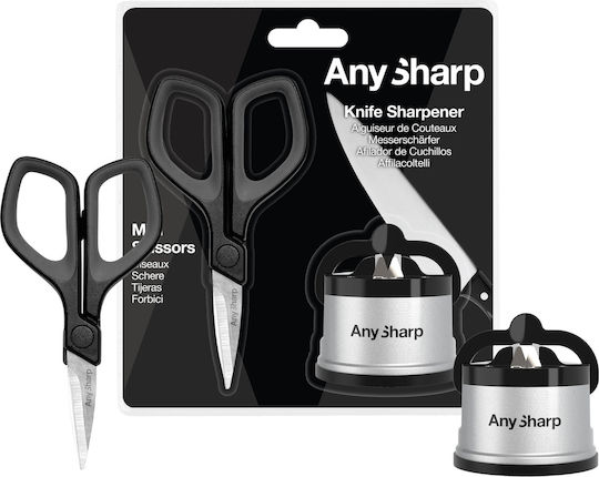 Anysharp Classic Silver Sharpener Set Plus Mini Scissors