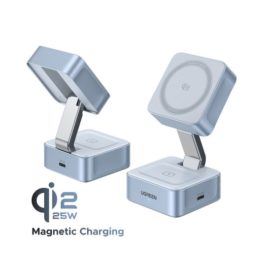 Ugreen Kabelloses Ladegerät Qi2 GaN mit USB-C Anschluss und Kabel USB-C 25W Gray (W752)