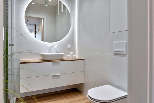 Tulup With Led Illumination Καθρέπτης Τοίχου με Πλαίσιο & LED Φωτισμό Διαμέτρου 60cm