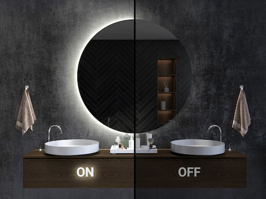 Tulup With Led Illumination Καθρέπτης Τοίχου με Πλαίσιο & LED Φωτισμό Διαμέτρου 60cm