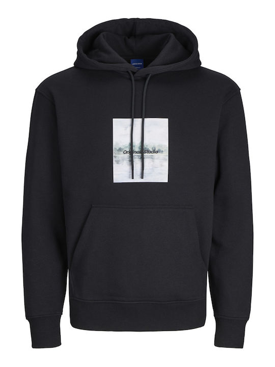 Sweatshirt with Hood Black Jorvesterbro Newton Boxfront