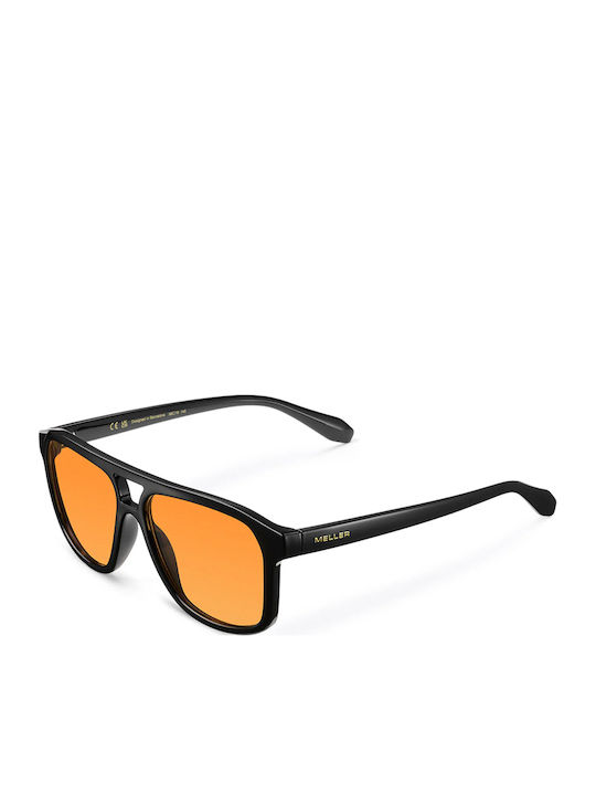 Meller Dara Unisex Sunglasses with Black Horn-Rimmed Frame and Orange Lens DR-TUTORANGE
