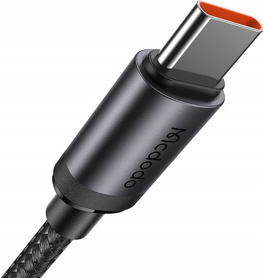 Mcdodo Braided / LED USB 2.0 Cable USB-C male - USB-C 60W PD Μαύρο 1m CA-4410
