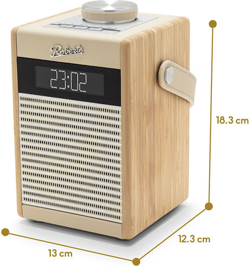 Roberts Rambler Midi Portable Radio Rechargeable DAB+ with Bluetooth Pastel Cream