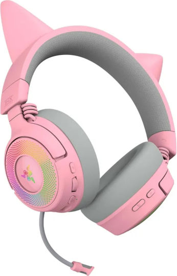 Razer Kraken Kitty V3 Pro Căști Gaming Wireless Over Ear cu Conectivitate Bluetooth USB Roz pentru PC