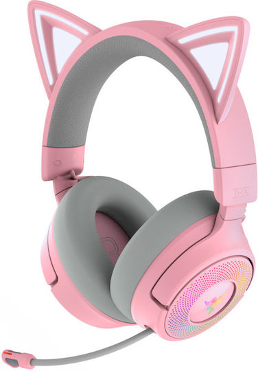Razer Kraken Kitty V3 Pro Căști Gaming Wireless Over Ear cu Conectivitate Bluetooth USB Roz pentru PC