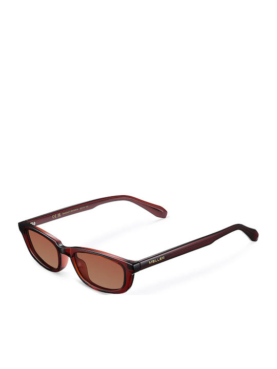 Meller Rami Unisex Sunglasses with Burgundy Horn-Rimmed Frame and Brown Lenses RM-MAROONGBROWN