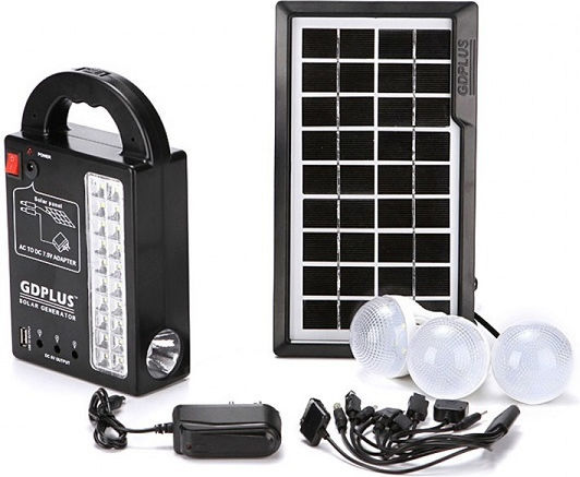 Autonomous Solar Lighting System with Light System , Flash Light , Charger & Remote Control GD-999