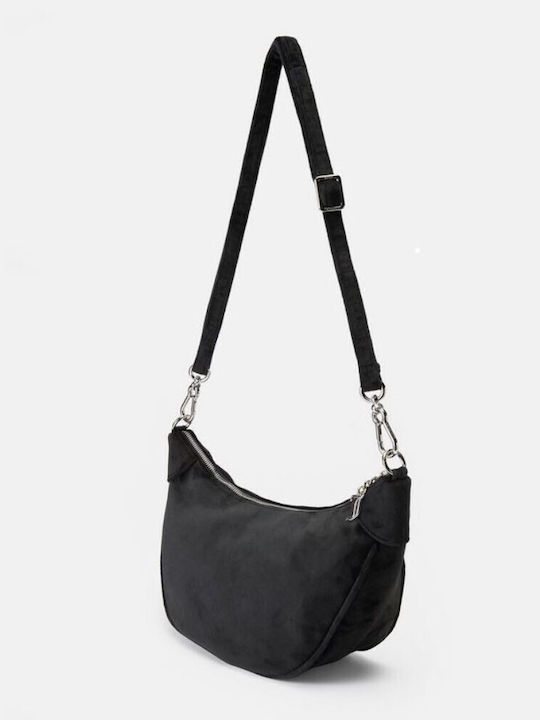 Γυναικεία Hobo Τσάντα Suede Μαύρη