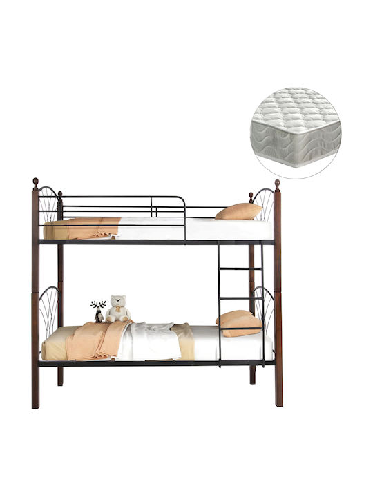 Storey Pat pentru Copii Cușeta Single Negru pentru Saltea 90x190cm