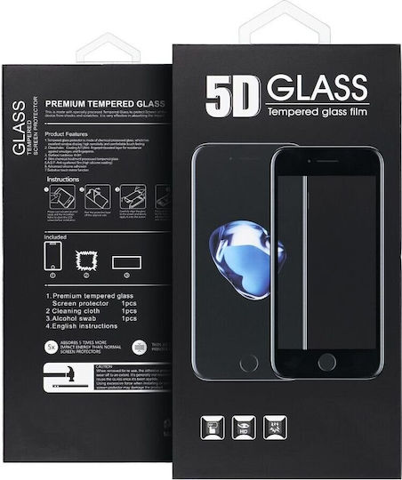5D 0.3mm Adeziv complet Full Face Tempered Glass Negru (Moto G86)