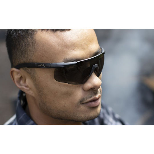 Wiley X Shooting Glasses Saber Advanced Set of 2 Lenses with Anti-Glare Solar and Anti-Scratch Protection Black