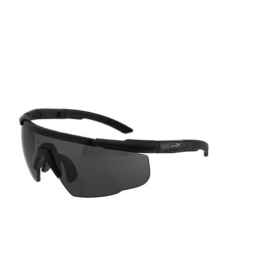 Wiley X Shooting Glasses Saber Advanced Set of 3 Lenses with Anti-Scratch Coating, Anti-Glare & UV Protection Black