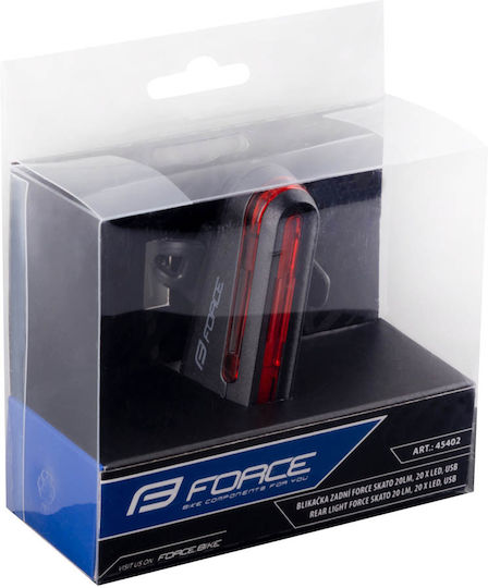 Force Οπισθιο Φως Ποδηλατου Force Skato 20 Lm 20 X Led Usb 45402