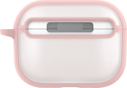Uniq Hülle Silikon / Kunststoff mit Haken in Rosa Farbe für Apple AirPods Pro