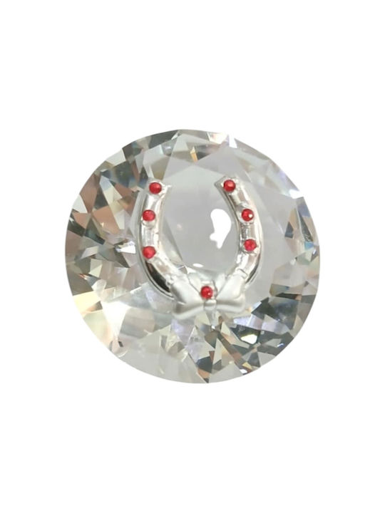 Kalliopi Silver Γούρι Πέταλο Λευκό 8x8cm