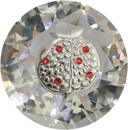 Kalliopi Silver Lucky Charm Pomegranate White 6x6cm 1pcs