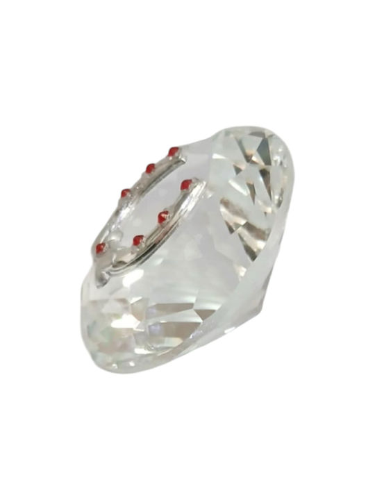 Kalliopi Silver Lucky Charm Horseshoe White 6x6cm 1pcs