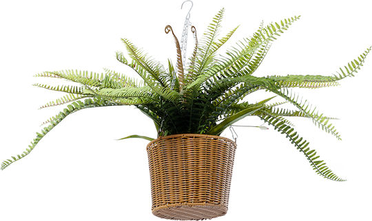 Globostar Artificial Garden Fern Hanging Bouquet Plant 20629 Artificial Hanging Decorative Fern Plant H56cm