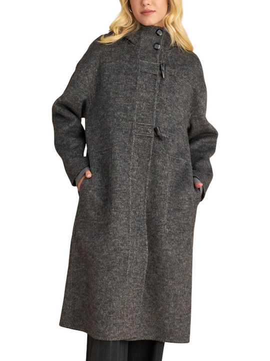 Women's Gray Coat with Hood