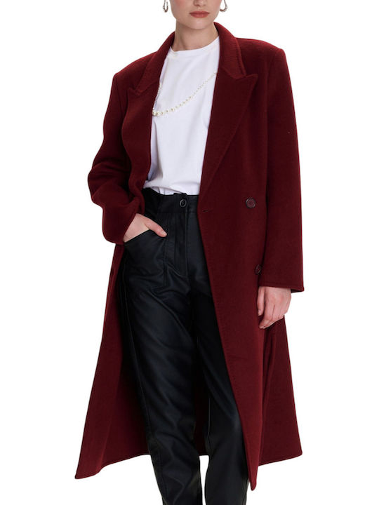 Women's Red Coat with Belt