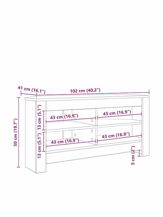 TV-Ständer Grau Spanplatte M102xT40,5xH45cm