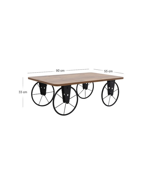 Rechteckiges Zentral Kaffeetisch Jemmy aus Massivholz Akazie M90xL55xH33cm GP038-0022 Stück