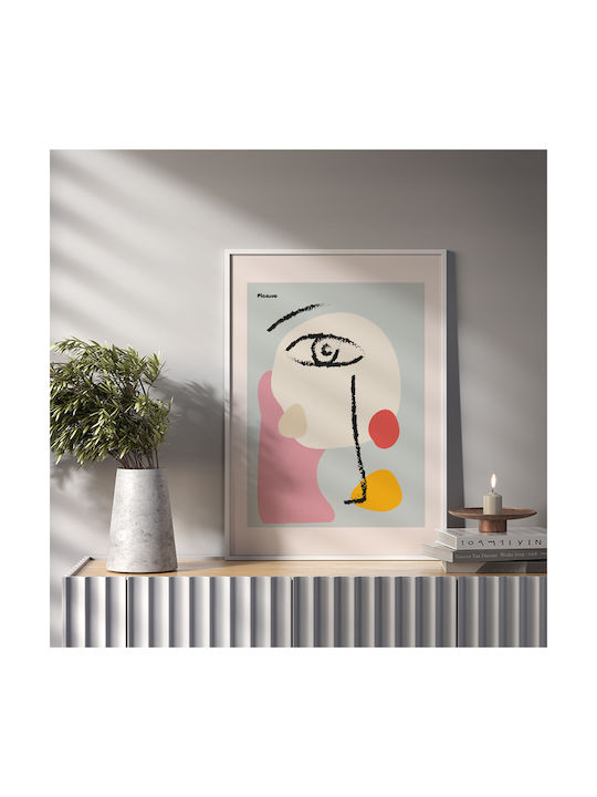 Poster Pablo Picasso Abstract Collage Art235 50cm X 70cm White Wooden Frame