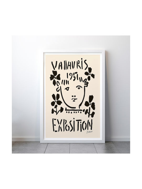 Poster Pablo Picasso Vallauris 1957 Art247 60cm X 90cm Μαύρη Ξύλινη Κορνίζα