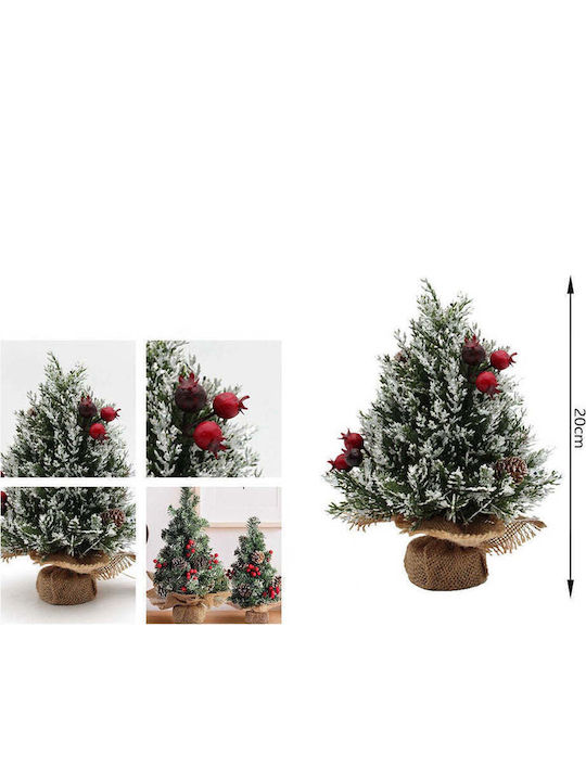 Weihnachtsdekorationen mit Bäumen Schneebedecktes Rotes Obst 20 cm