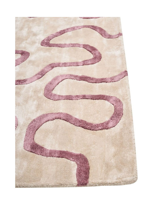 Beliani Rug Rectangular Beige, Pink