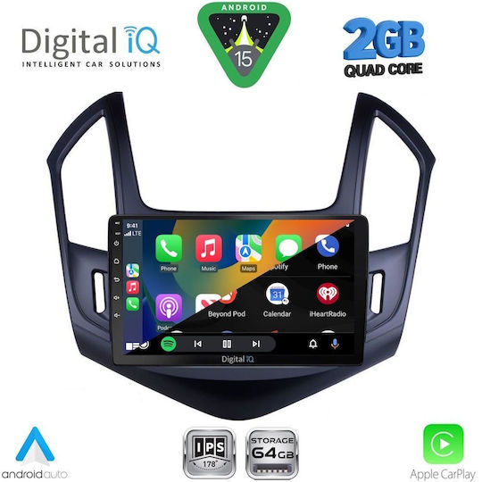Digital IQ Car Audio System for Chevrolet Cruze 2013-2015 (Bluetooth/USB/WiFi/GPS/Apple-Carplay/Android-Auto) with Touch Screen 9"