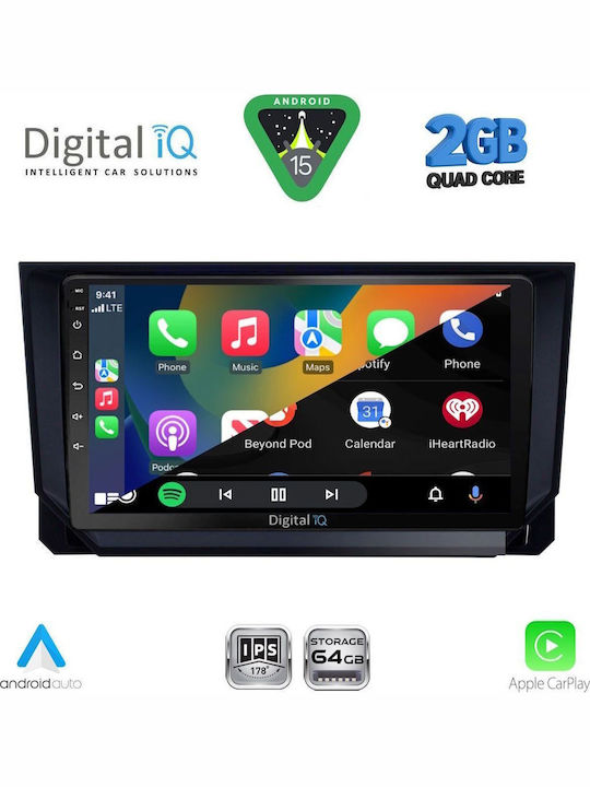 Digital IQ Car Audio System for Seat Arona / Ibiza 2018 (Bluetooth/USB/WiFi/GPS/Apple-Carplay/Android-Auto) with Touch Screen 9"