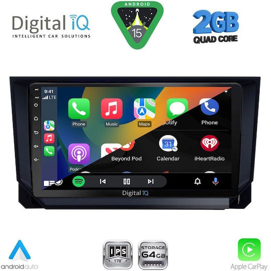 Digital IQ Ηχοσύστημα Αυτοκινήτου για Seat Arona / Ibiza 2018 (Bluetooth/USB/WiFi/GPS/Apple-Carplay/Android-Auto) με Οθόνη Αφής 9"