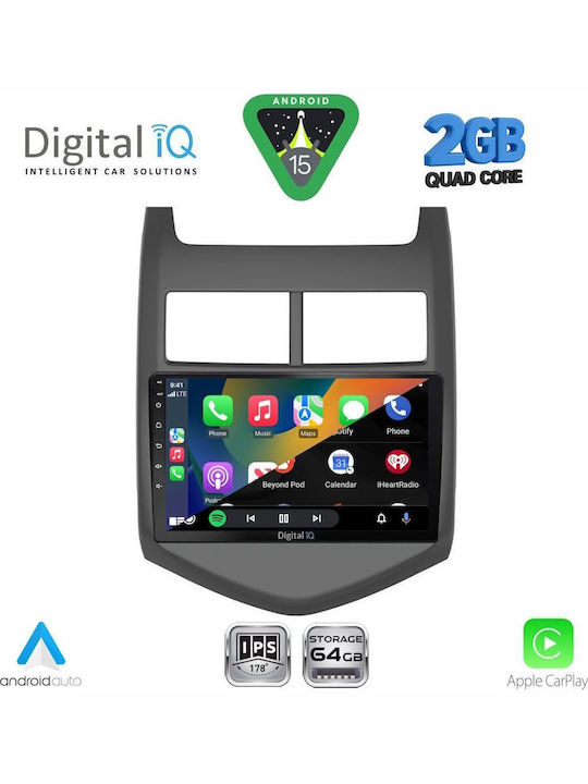 Digital IQ Car Audio System for Chevrolet Aveo 2011-2014 (Bluetooth/USB/WiFi/GPS/Apple-Carplay/Android-Auto) with Touch Screen 9"