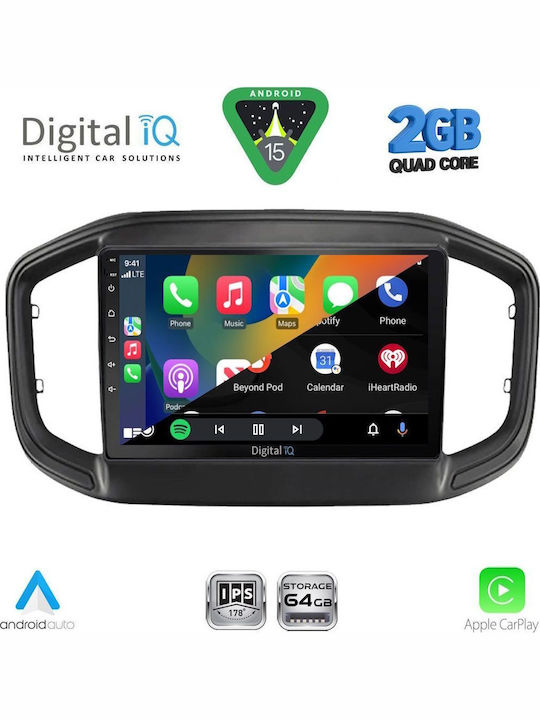 Digital IQ Car Audio System for Fiat Strada 2020 (Bluetooth/USB/WiFi/GPS/Apple-Carplay/Android-Auto) with Touch Screen 9"