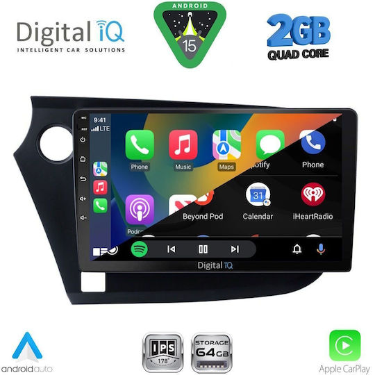 Digital IQ Ηχοσύστημα Αυτοκινήτου για Honda Insight 2009-2014 (Bluetooth/USB/WiFi/GPS/Apple-Carplay/Android-Auto) με Οθόνη Αφής 9"
