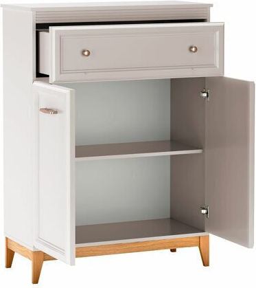 Sideboard Sonfera 103 made of Wood & Metal with Drawers Oak, Cashmere 41x41x92cm
