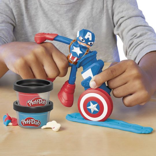 Hasbro Play-Doh Set Aluat De Modelare Plasticină Captain America Marvel Pentru 3+ Ani
