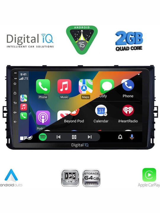 Digital IQ Автомобилна Аудио Система (Блутут/USB/WiFi/GPS/Apple-Carplay/Android-Auto) с Тъчскрийн 9"