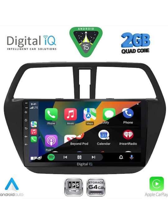 Digital IQ Car Audio System for Suzuki SX4 S-Cross 2014-2021 (Bluetooth/USB/WiFi/GPS/Apple-Carplay/Android-Auto) with Touch Screen 9"