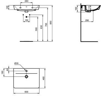 Ideal Standard Connect Air Επικαθήμενος Νιπτήρας Πορσελάνης 60x46x16cm Λευκό Γυαλιστερό Ideal Standard Connect Air Επικαθήμενος Νιπτήρας Πορσελάνης 60x46x16cm Λευκό Γυαλιστερό