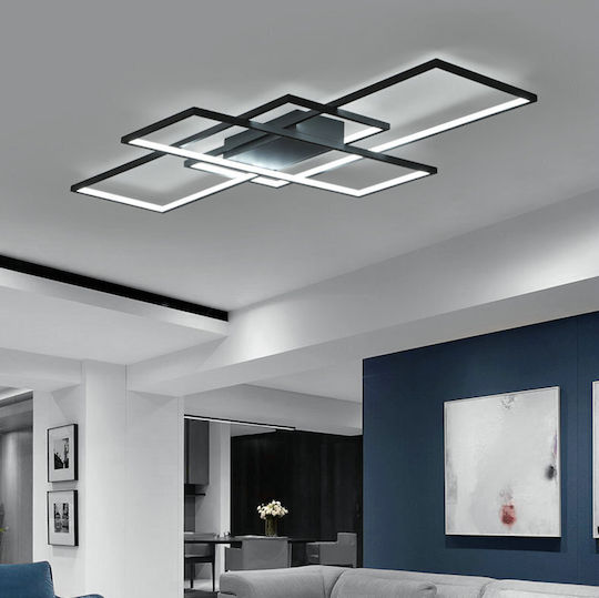 Home Lighting Πλαφονιέρα Οροφής 58εκ. Μαύρη με Ενσωματωμένο LED