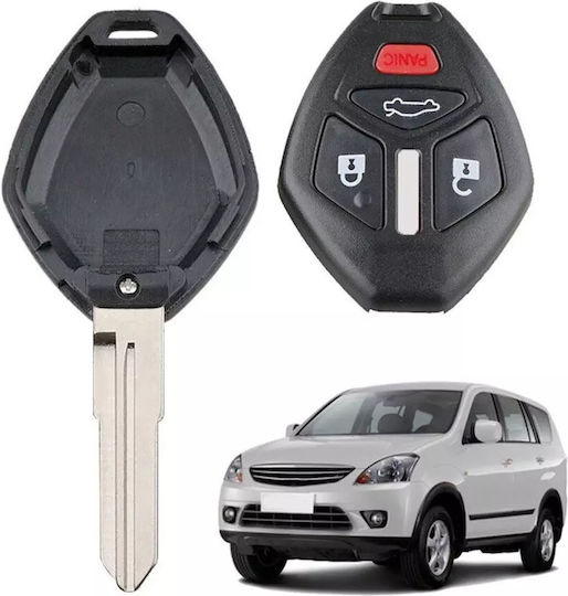 Techstar Калъф За Ключ За Автомобил С 4 Бутонa Съвместим С Mitsubishi Lancer 2008–2015 Galant Eclipse – Fccid Модел Oucg8d-620m-a