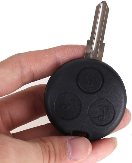 Techstar Car Key Case Compatible Mercedes Smart 3 Buttons Blade