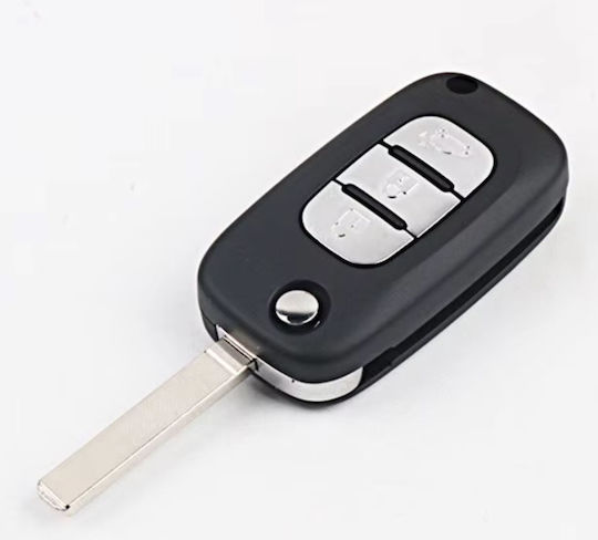 Techstar Folding Car Key Case Renault – 3 Buttons Compatible Clio Megane Kangoo Fluence
