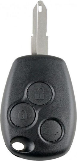 Husă Pentru Chei Auto Compatibilă Renault Clio Megane Modus Espace Scenic Laguna Dacia Logan Duster Sandero 3 Butoane Neagră Ne73