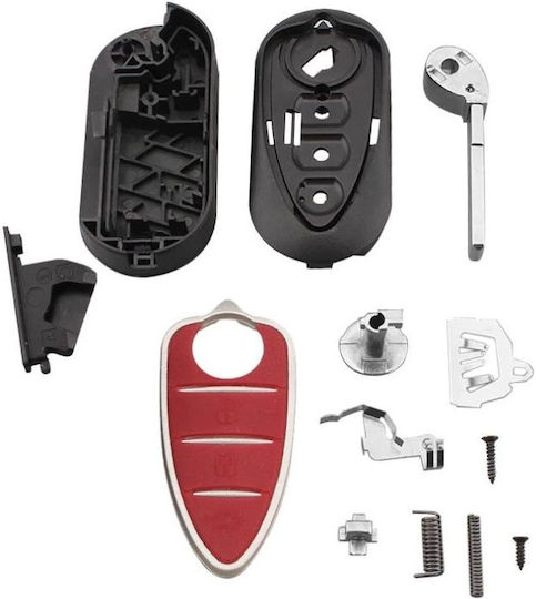 Husă Pentru Chei Auto Techstar Compatibilă Alfa Romeo Mito Giulietta 159 Gta 3 Butoane